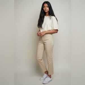 Loft Classic Riviera ankle khaki/tan Women's Pant size 6